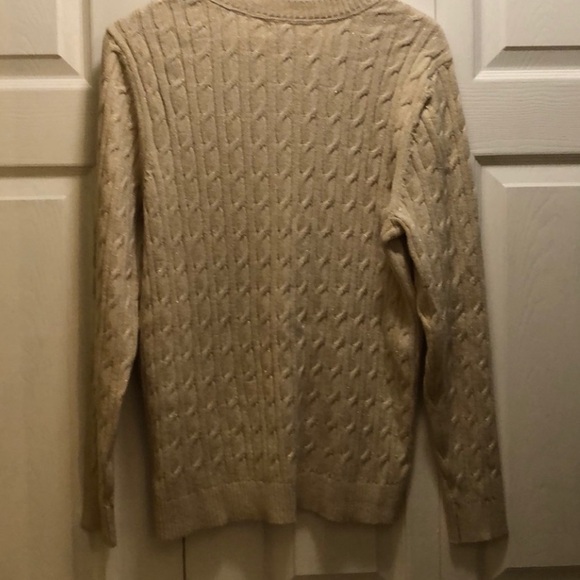 CHARTER CLUB GOLD CABLE KNIT SWEATER    NWT - Picture 4 of 11